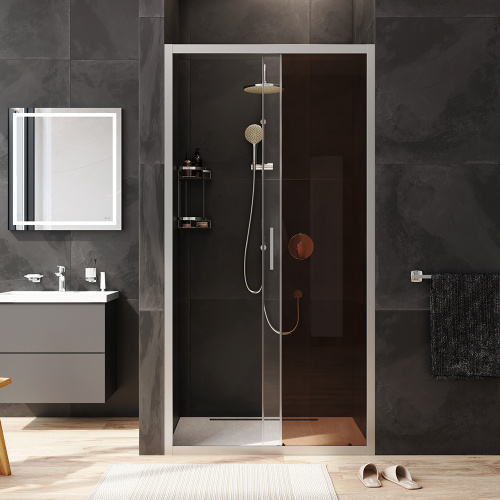 Душевая дверь Am.Pm Gem W90G-100-1-195MBr 100х195 стекло прозрачное профиль хром матовый - фото 4