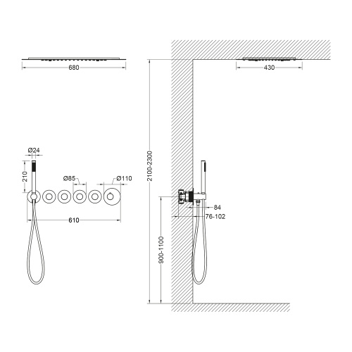 Душевая система Timo Selene SX-2039/17SM встраиваемая в стену с термостатом - фото 2