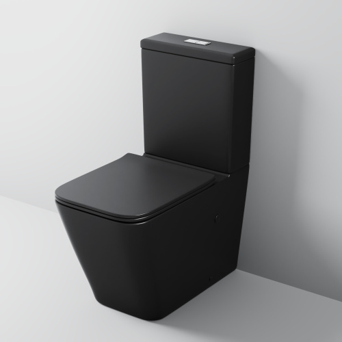 Унитаз напольный с бачком Grossman GR-4445BMS черный матовый с сиденьем микролифт безободковый каскадный смыв - фото 2