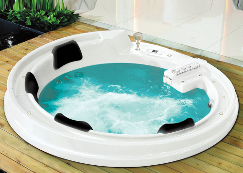 Ванна акриловая гидромассажная Gemy G9090 K 190х190 встраиваемая круглая с каркасом - фото 2