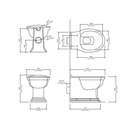 Чаша унитаза напольная Devon Devon Westminster IBWCWBTW цвет белый без сиденья душевой смыв - фото 2