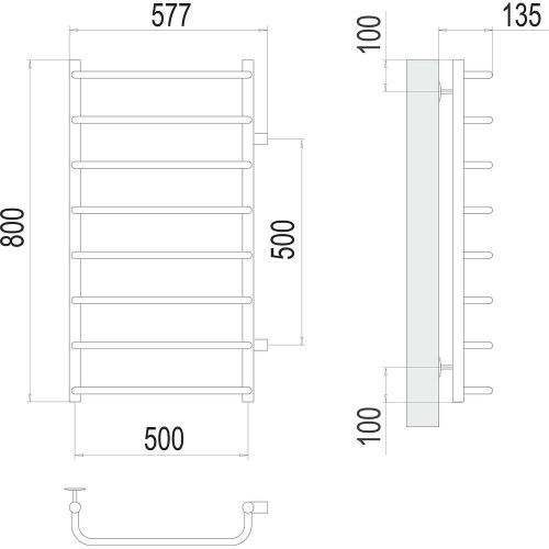 Полотенцесушитель Terminus 4670078530387 58х80 водяной хром - фото 3