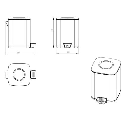 Ведро мусорное Java S-888-9L - фото 3