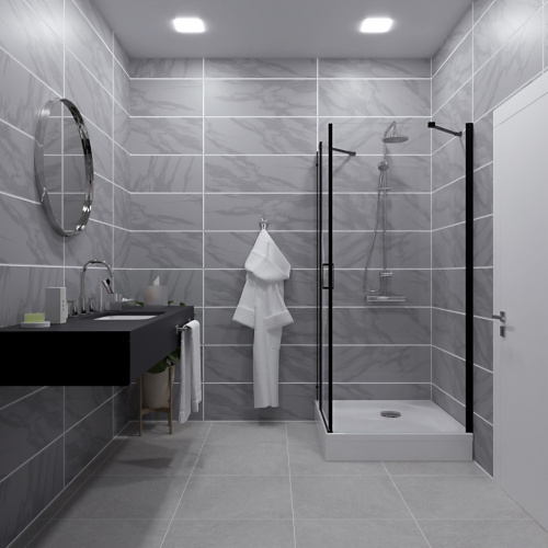 Душевой уголок Тритон Йота Щ0000054037 90х90 стекло прозрачное профиль черный с поддоном - фото 2