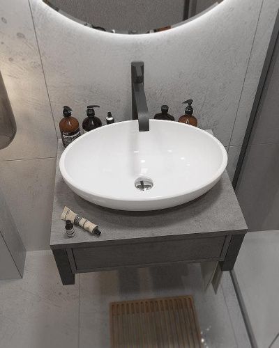 Тумба под раковину 1MarKa Grunge Loft Ц0000001581 60х50 подвесная цвет серый - фото 5