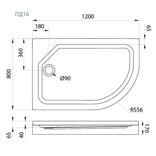 Душевой поддон Тритон Щ0000038229 120х80 акрил белый с каркасом - фото 2