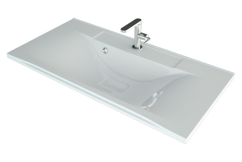 Раковина из литьевого мрамора Uperwood Elen 291120427 99х44 полувстраиваемая цвет белый - фото 3