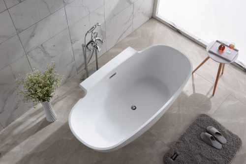 Ванна из искусственного камня Timo LUMI LUMI1770 177х90 отдельностоящая овальная - фото 2