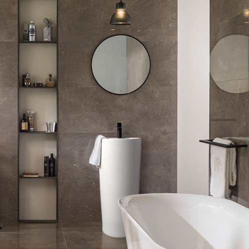 Раковина из сантехнического фарфора Vincea VBS-2P201 40х40 напольная цвет белый 1 отверстие под смеситель