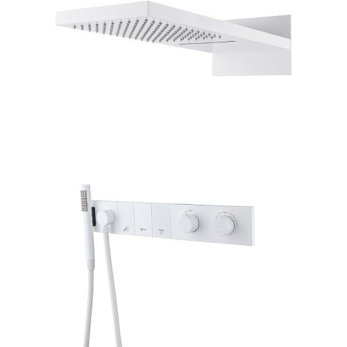 Душевая система Boheme Zodiac 133-MW встраиваемая цвет белый матовый с термостатом - фото 2