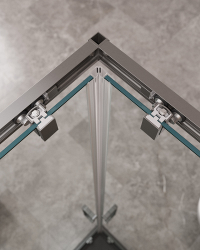 Душевой уголок Cezares MOLVENO MOLVENO-A-2-90-C-GM-IV 90х90 стекло прозрачное профиль оружейная сталь без поддона - фото 3