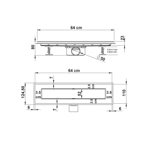 Душевой лоток Vincea ANZER SAY.72.2.60.STN напольный - фото 2