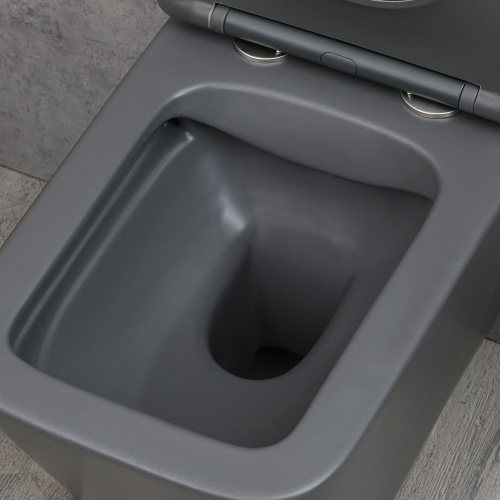 Унитаз подвесной Melana 310304MDG темно-серый с сиденьем микролифт безободковый - фото 4