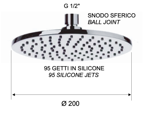 Верхний душ Remer 359MM20XVX сталь - фото 2