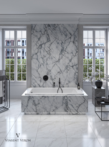 Ванна чугунная Vinsent Veron Tampa VTP1707042H/E60327CH-AS 170х70 пристенная прямоугольная с ножками с ручками - фото 2