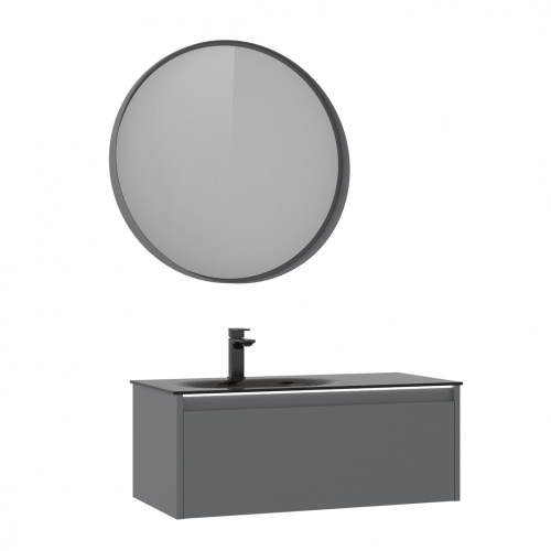 Тумба с раковиной Orka Lisbon 5001430 90х50х35 цвет серый матовый - фото 2