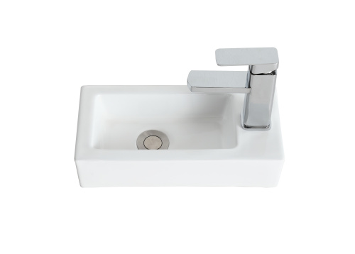 Раковина из сантехнического фарфора Orange B05-365w 37х19 подвесная цвет белый глянцевый - фото 3