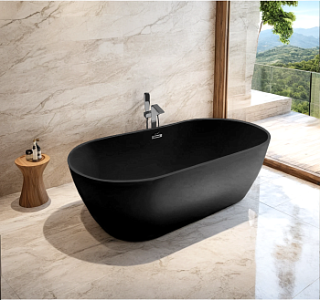 Ванна акриловая Cerutti SPA CT10515 170х75 отдельностоящая овальная с ножками