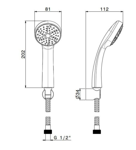 Ручной душ Kerama Marazzi PIANO 852KM.21.018 хром - фото 2