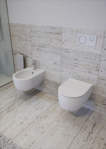 Унитаз подвесной Olympia Milady MILSET01 белый глянцевый с сиденьем микролифт безободковый - фото 2