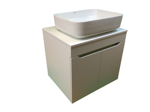 Тумба с раковиной Sintesi STL.W7019_SIN-LVB-APP-409 60х55х50 подвесная цвет белый - фото 4