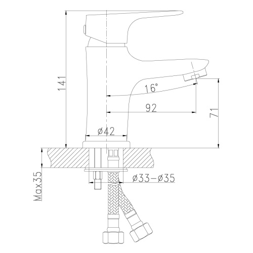 Смеситель Rossinka RS31 RS31-11 на раковину хром - фото 3
