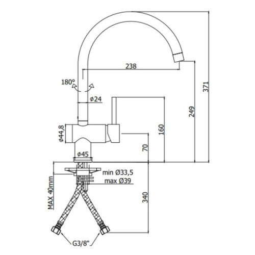 Смеситель для кухни Paffoni Light LIG280BO на мойку белый - фото 2