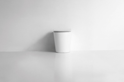 Унитаз приставной CeramaLux 3178 белый глянцевый с сиденьем микролифт безободковый каскадный смыв - фото 4