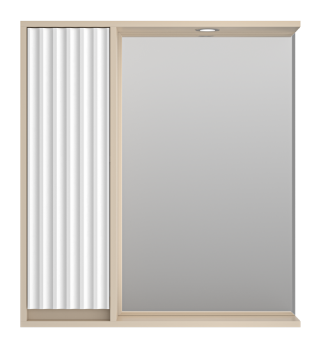Зеркало-шкаф Brevita Balaton BAL-04075-03-01Л 73х14х80 подвесной цвет белый/бежевый - фото 2