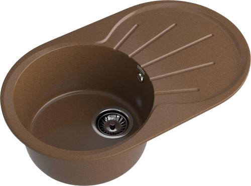Кухонная мойка Granfest Rondo R-750L терракот 75х46 цвет серый поверхность матовая - фото 2
