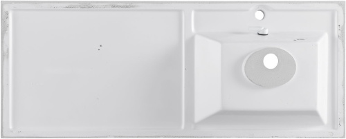 Раковина из литьевого мрамора Aquanet Персона 00169618 120х48 подвесная цвет белый 1 отверстие под смеситель - фото 5