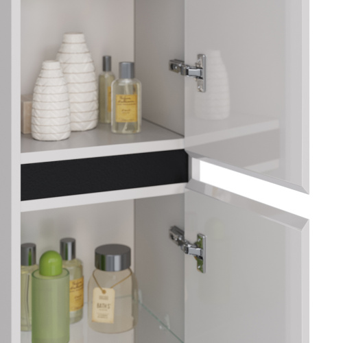 Шкаф-пенал LeMark Combi LM03C35P-black 35х30х170 напольный/подвесной цвет белый/черный - фото 3