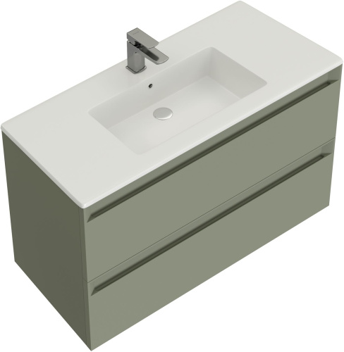 Тумба под раковину Allen Brau Eclipse 2.0 1.E1003.CGM 2.0 100х46х63 подвесная цвет зеленый/серый - фото 4