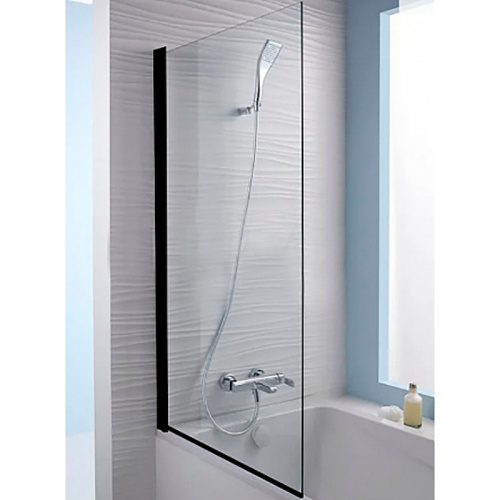 Душевая шторка на ванну Jacob Delafon Struktura E6D042-BL 80x140 стекло прозрачное профиль черный ориентация универсальная - фото 2