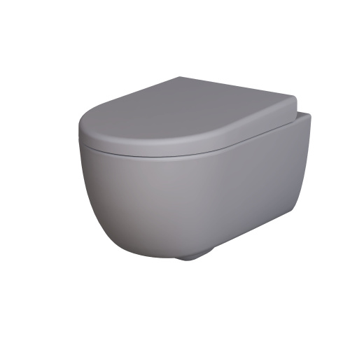 Унитаз подвесной Ambassador Abner 103T20301R-102T20301 серый матовый с сиденьем каскадный смыв