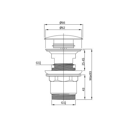 Донный клапан Vincea DPU-1B01MB черный