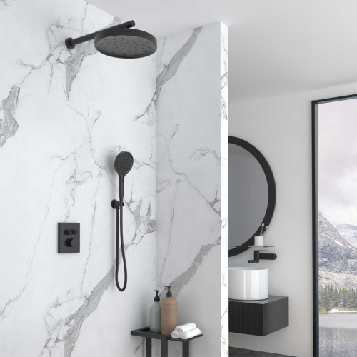 Душевая система Vincea Inspire VSFW-3I21MT2MB встраиваемая в стену с термостатом