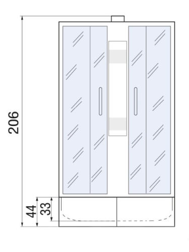 Душевая кабина River NARA Б/К 90/44 MT (10000002331) 90х90 четверть круга без крыши ориентация универсальная - фото 2