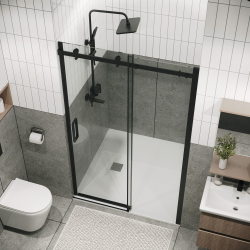 Душевая дверь Grossman Classic 100.K33.04.130.21.00 130х195 стекло прозрачное профиль черный матовый - фото 5