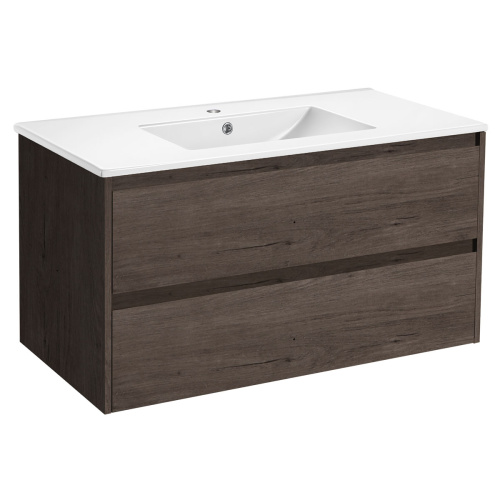 Тумба под раковину Vincea Gio VMC-2G100RO 100х46х50 подвесная цвет коричневый - фото 4