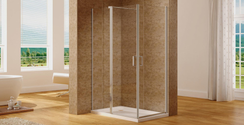 Душевой уголок Aquanet Cinetic AE12-N-120H190U-CT + AE12-N-90H190U-CT 90х120 стекло прозрачное профиль хром глянцевый без поддона - фото 2