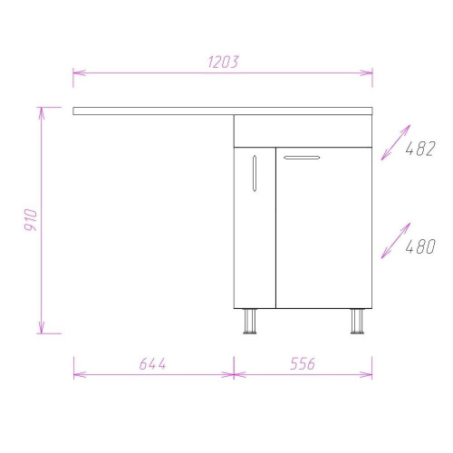 Тумба под раковину Onika Нави 106021 56х48х78 напольная - фото 3