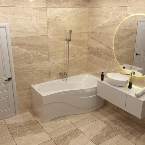 Ванна акриловая Timo VINO VINO1590R 150х90 пристенная асимметричная без каркаса - фото 5