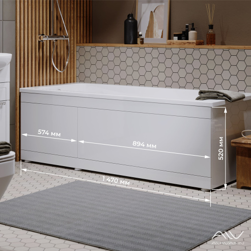Экран под ванну Alavann Slot 150 см ALV0668001 фронтальный МДФ откидной белый - фото 3