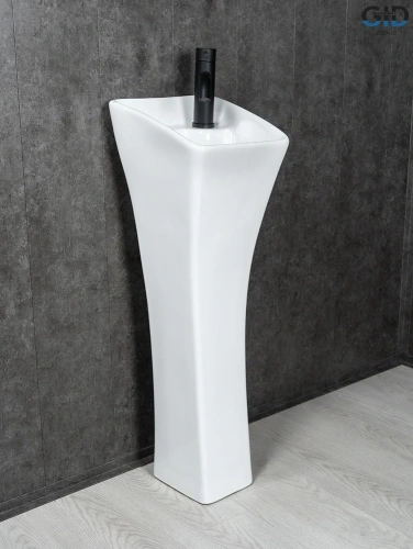 Раковина керамическая Gid Autonomo 81101 30х33 напольная цвет белый 1 отверстие под смеситель - фото 5
