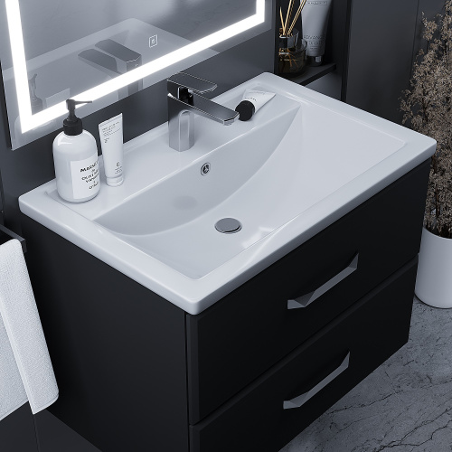 Раковина из литьевого мрамора Uperwood Foster 291020341 70х46 полувстраиваемая цвет белый - фото 3