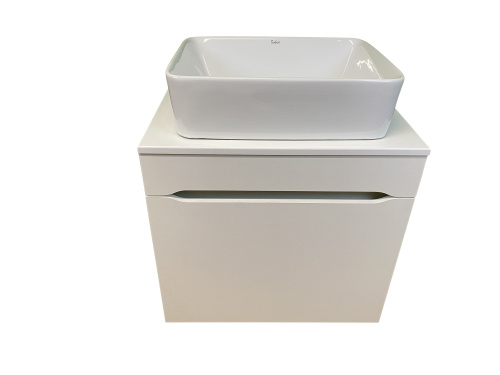 Тумба с раковиной Sintesi STL.W7013_SIN-LVB-APP-401 60х55х50 подвесная цвет белый - фото 4