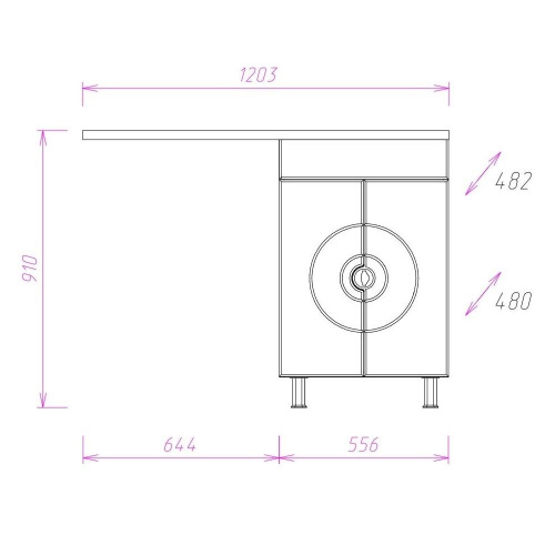 Тумба под раковину Onika Космос 106019 56х48х78 напольная - фото 3