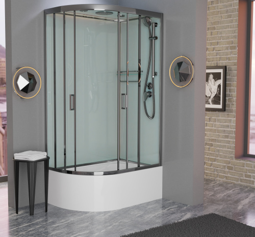 Душевая кабина Frank 189009 120х80 с крышей ориентация правая - фото 2