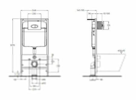 Инсталляция для унитаза с кнопкой BelBagno  BB026/BB081CR